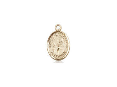 Small 14kt solid gold St. John of the Cross patron saint medal pendant, 1/2 x 1/4 inch, handcrafted by Bliss Manufacturing