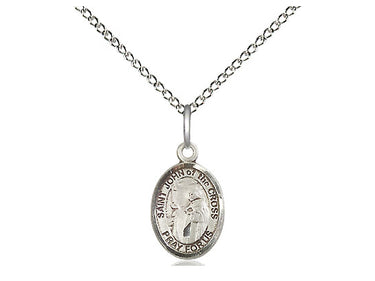 Small sterling silver St. John of the Cross patron saint medal necklace with 18 inch curb chain, handcrafted by Bliss