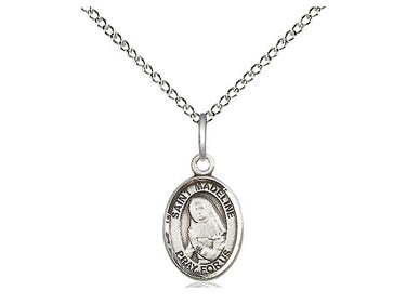 Sterling Silver Small St. Madeline Sophie Barat Patron Saint Medal Necklace 1/2 x 1/4 inch with 18 inch chain by Bliss