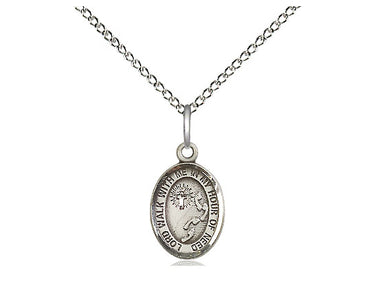 Sterling Silver Small Footprints Cross Necklace 1/2 x 1/4 inch pendant with 18 inch chain by Bliss