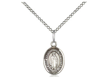 Sterling Silver St. Bartholomew the Apostle Patron Saint Medal Necklace 1/2 x 1/4 inch with 18 inch Chain by Bliss