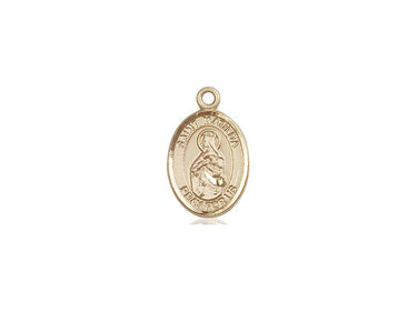 14kt solid gold St. Matilda small patron saint medal pendant 1/2 x 1/4 inch handcrafted by Bliss