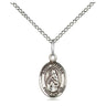 Sterling silver St. Matilda patron saint medal pendant necklace 1/2 x 1/4 inch with 18 inch chain by Bliss Manufacturing