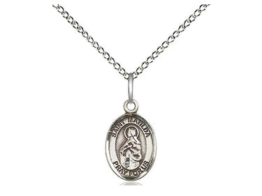 Sterling silver St. Matilda patron saint medal pendant necklace 1/2 x 1/4 inch with 18 inch chain by Bliss Manufacturing