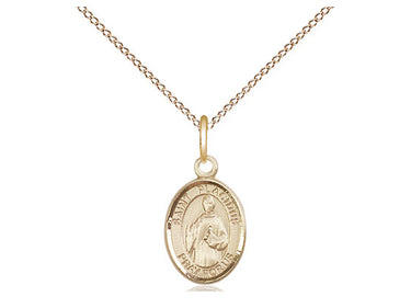 14kt Gold Filled St. Placidus small patron saint medal necklace with 18 inch curb chain, handcrafted by Bliss Manufacturing USA