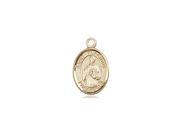 14kt Solid Gold St. Placidus Patron Saint Medal Pendant, 1/2 x 1/4 inch, handcrafted by Bliss Manufacturing