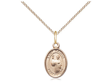 14kt Gold Filled St. Maurus Patron Saint Medal Necklace 1/2 x 1/4 inch on 18 inch chain by Bliss Manufacturing