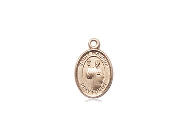 14kt Solid Gold St. Maurus Patron Saint Medal Pendant 1/2 x 1/4 inch by Bliss Manufacturing