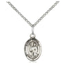 Small sterling silver St. Maurus patron saint medal necklace with 18 inch chain by Bliss Manufacturing