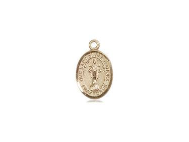 14kt Solid Gold Our Lady of All Nations Small Medal Pendant 1/2 x 1/4 inch handmade by Bliss USA