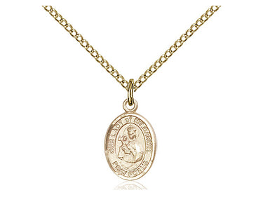14kt Gold Filled Our Lady of Mount Carmel Medal Necklace 1/2x1/4 inch pendant on 18 inch chain by Bliss