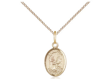 14kt Gold Filled Small St. Zita Patron Saint Medal Necklace 1/2 inch by 1/4 inch on 18 inch curb chain by Bliss