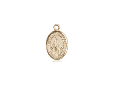 14kt Solid Gold Small Our Lady of Peace Medal Pendant 1/2 x 1/4 inches handmade by Bliss