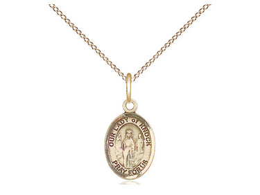14kt Gold Filled Our Lady of Knock Medal Necklace 1/2 x 1/4 with 18 Inch Chain Handmade by Bliss
