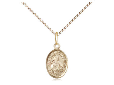 Gold Filled Small Our Lady of the Railroad Catholic Medal Necklace 1/2 x 1/4 inch with 18 inch chain by Bliss