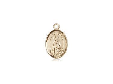 14kt Solid Gold St. Alice Patron Saint Medal Pendant 1/2 x 1/4 inch by Bliss Manufacturing