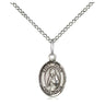Sterling silver St. Alice patron saint medal necklace with 18 inch chain, small 1/2 x 1/4 inch pendant, handcrafted by Bliss