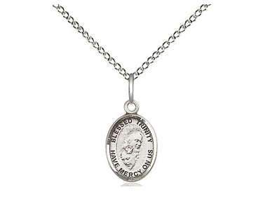Sterling Silver Small Blessed Trinity Pendant Necklace 1/2 x 1/4 on 18 inch chain by Bliss Manufacturing