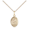 Small 14kt gold filled St. Isabella of Portugal patron saint medal necklace, 1/2 inch x 1/4 inch pendant, 18 inch curb chain, handcrafted by Bliss