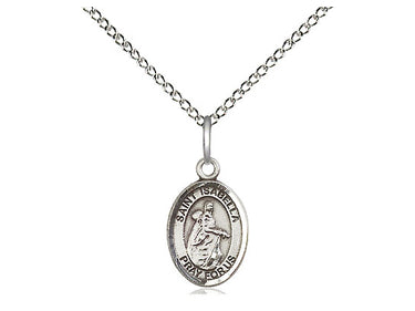 Sterling Silver St. Isabella of Portugal Medal Necklace 1/2 x 1/4 inch on 18 inch Chain by Bliss