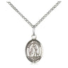 Small Sterling Silver St. Rachel Patron Saint Medal Necklace 1/2 x 1/4 inch with 18 inch Chain by Bliss