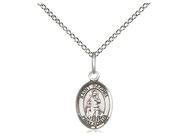 Small Sterling Silver St. Rachel Patron Saint Medal Necklace 1/2 x 1/4 inch with 18 inch Chain by Bliss