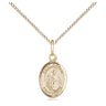 14kt Gold Filled St. Aaron Patron Saint Medal Necklace 1/2 x 1/4 inch on 18 inch chain by Bliss