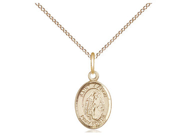 14kt Gold Filled St. Aaron Patron Saint Medal Necklace 1/2 x 1/4 inch on 18 inch chain by Bliss