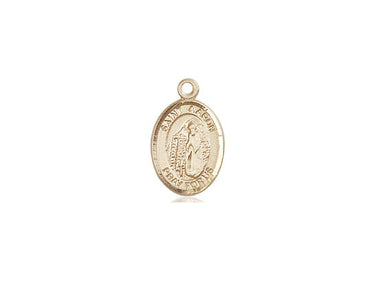 14kt solid gold small St. Aaron patron saint medal pendant 1/2 inch by 1/4 inch handcrafted by Bliss