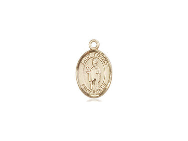 14kt solid gold small St. Austin Augustine patron saint medal pendant 1/2 inch by 1/4 inch Bliss USA