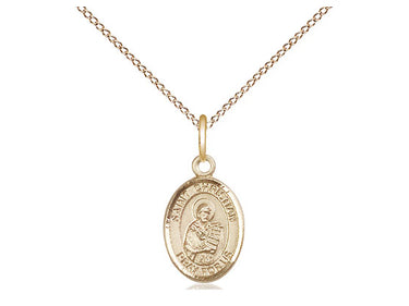 14kt Gold Filled St. Christian Demosthenes small patron saint medal necklace with 18 inch chain by Bliss Manufacturing
