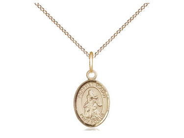 14kt Gold Filled St. Isaiah Small Patron Saint Medal Necklace 1/2 x 1/4 inch 18 inch Chain by Bliss