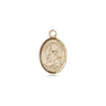 Small 14kt solid gold St. Isaiah medal pendant, 1/2 x 1/4 inch, handcrafted in USA by Bliss Manufacturing