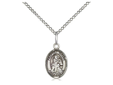 Sterling Silver St. Isaiah Medal Necklace 1/2 x 1/4 inch on 18 inch Chain by Bliss