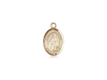 14kt Solid Gold St. Hildegard von Bingen Small Catholic Patron Saint Medal Pendant by Bliss