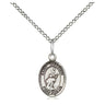 Sterling silver St. Tarcisius patron saint medal necklace, small 1/2 x 1/4 inch pendant on 18 inch chain, handcrafted by Bliss Manufacturing USA