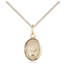 Small 14kt Gold Filled St. John Baptist de La Salle Patron Saint Medal Necklace with 18 Inch Chain by Bliss Manufacturing
