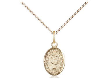 Small 14kt Gold Filled St. John Baptist de La Salle Patron Saint Medal Necklace with 18 Inch Chain by Bliss Manufacturing