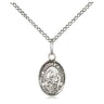 Small sterling silver St. Bernard of Montjoux patron saint medal necklace 1/2 x 1/4 inch 18 inch chain by Bliss