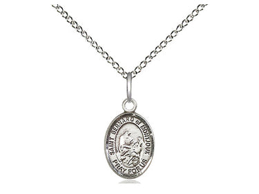 Small sterling silver St. Bernard of Montjoux patron saint medal necklace 1/2 x 1/4 inch 18 inch chain by Bliss