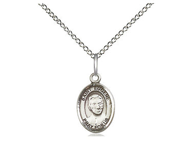Small Sterling Silver St. Eugene de Mazenod Patron Saint Medal Necklace 1/2 x 1/4 inch with 18 inch Chain by Bliss USA