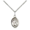 Small Sterling Silver St. Julia Billiart Medal Necklace 1/2 x 1/4 inch 18 inch Chain by Bliss