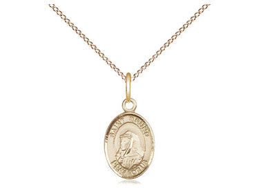 Small 14kt gold filled St. Bruno patron saint medal necklace 1/2 x 1/4 inch 18 inch chain by Bliss