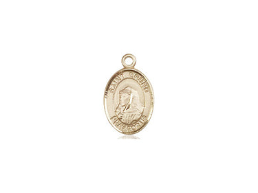 Small 14kt Solid Gold St. Bruno Patron Saint Medal Pendant 1/2 x 1/4 inch by Bliss Manufacturing USA