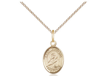 14kt Gold Filled St. Perpetua patron saint medal necklace small size 1/2 x 1/4 with 18 inch chain by Bliss