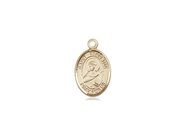 14kt Solid Gold St. Perpetua Patron Saint Medal Pendant Small 1/2 x 1/4 inch Bliss USA