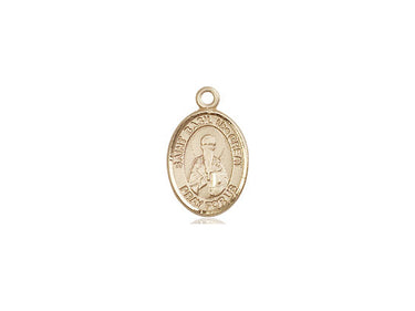 14kt Solid Gold Small St. Basil the Great Catholic Patron Saint Medal Pendant 1/2 x 1/4 by Bliss