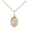 14kt Gold Filled St. Isidore the Farmer Small Patron Saint Medal Necklace 1/2 x 1/4 on 18 Inch Chain by Bliss