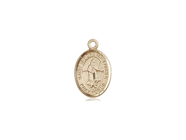 14kt Solid Gold St. Isidore the Farmer Small Patron Saint Medal Pendant 1/2 x 1/4 by Bliss USA
