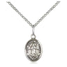 Sterling Silver St. Isidore the Farmer Small Patron Saint Medal Necklace 1/2 x 1/4 on 18 Inch Chain by Bliss